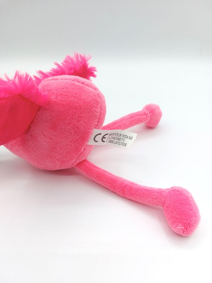 Peluche doudou flamand rose RODA Camargue bandana rouge 22 cm - photo numéro 7