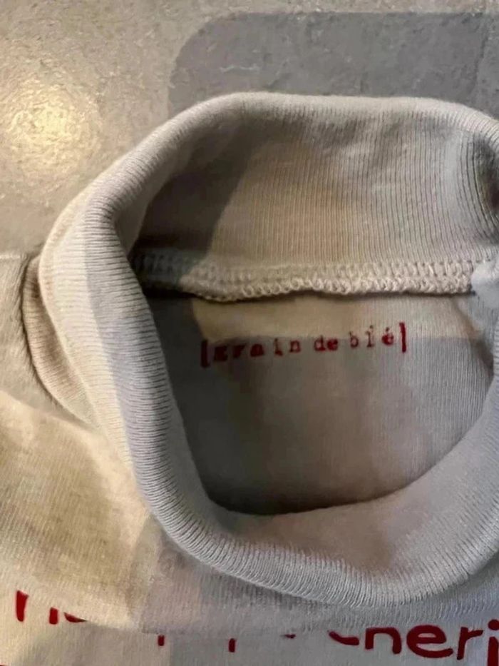 T-shirt col roulé Manches longues - Grain de blé - Gris, beige & rouge - 23 mois - photo numéro 3