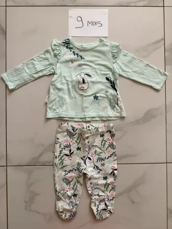 Pyjama coton deux pièces petit béguin 9 mois