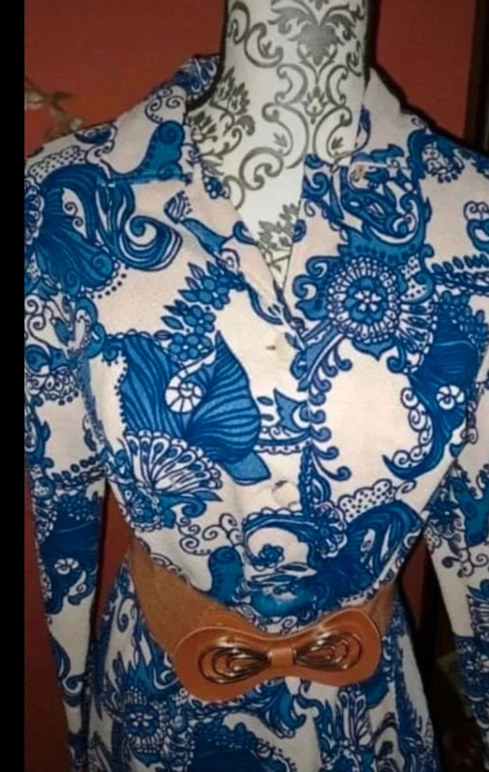 Robe bleu vintage T38 - photo numéro 2