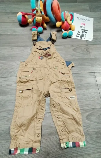 Salopette beige garçon 18 mois Sergent Major