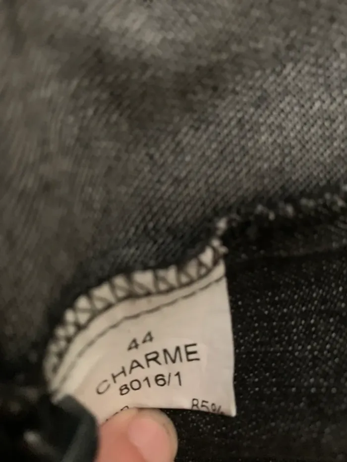 Tailleur Quattro jupe et veste en jean noir gris taille 44 - photo numéro 15