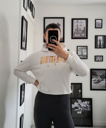 Sweat à capuche PUMA blanc