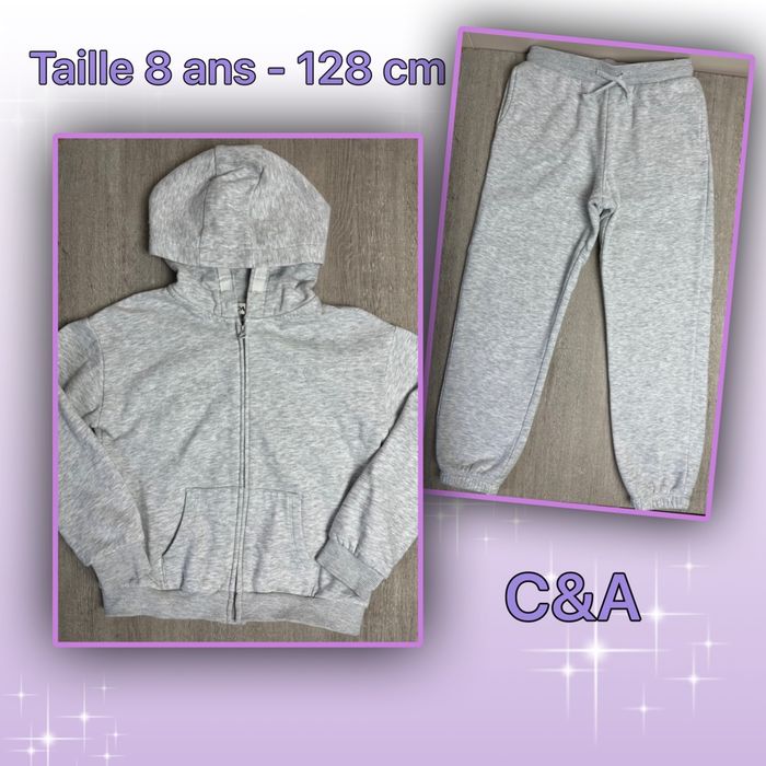 Ensemble pantalon de jogging et sweat zippé - taille 8 ans