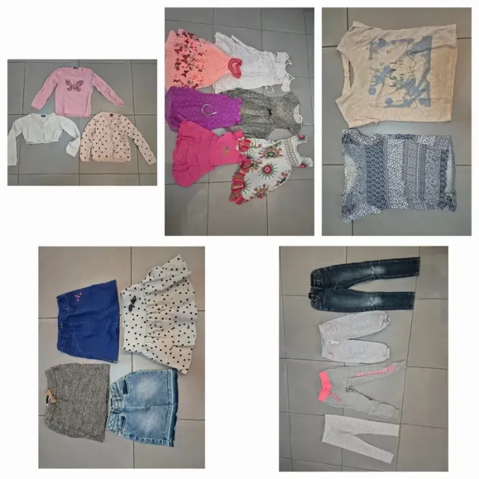 Lot 19 vêtements 6 ans robes jupes pull gilets dpam H&M Gémo - photo numéro 1
