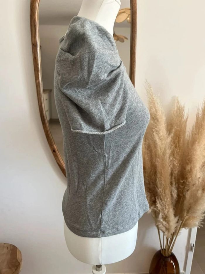 Top gris manches bouffantes Maje - photo numéro 3