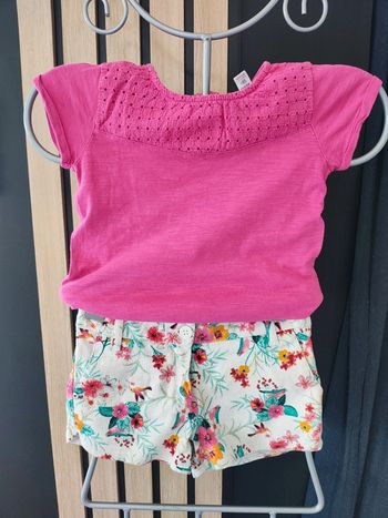 5 ans ensemble été teeshirt Okaïdi et short orchestra