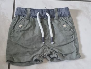 obaïbi short bébé vert  taille élastique bleu marine taille 3 mois (59 cm)