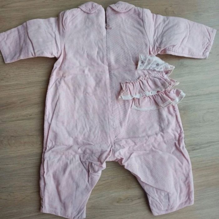 combinaison tenue bébé uni rose pâle catimini 6 mois - photo numéro 2