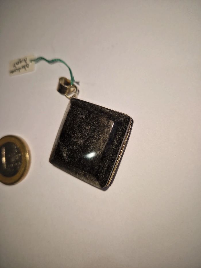 Pendentif obsidienne argentée Mexique - photo numéro 7