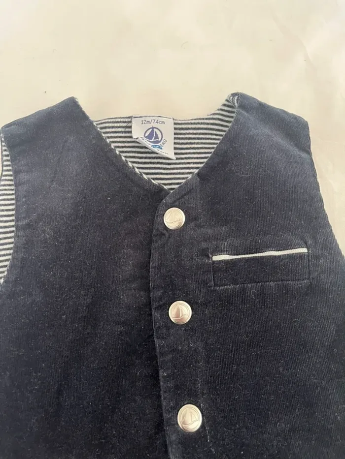 Ensemble petit bateau velours bleu marine - photo numéro 2