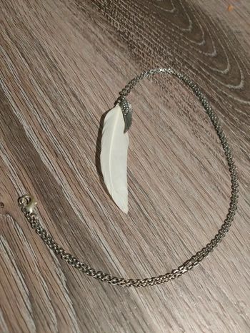 🎀Collier a plume blanche et ailes d'ange🎀