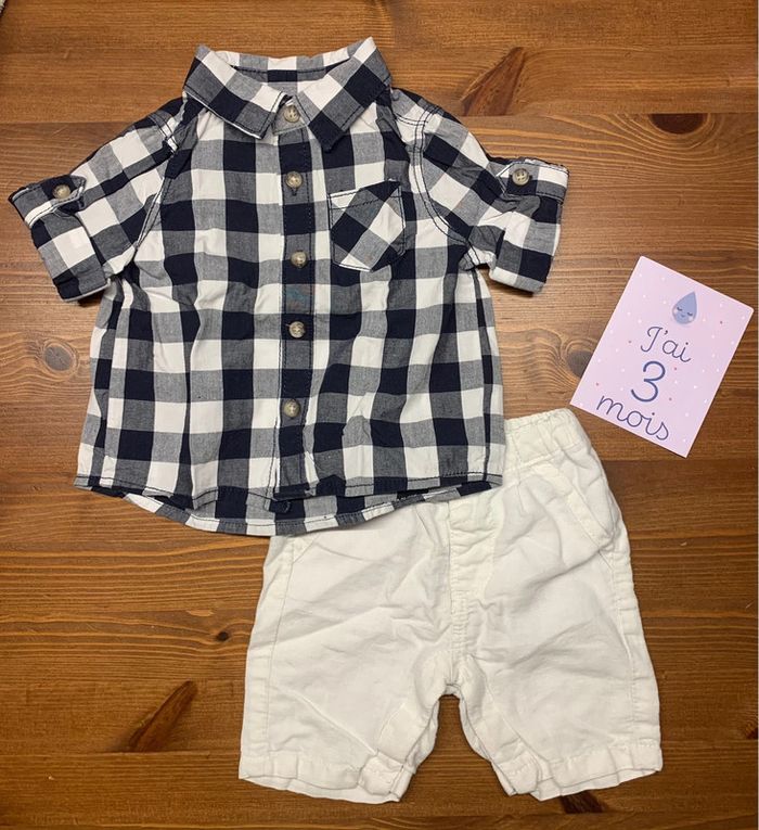 Ensemble chemise + pantalon blanc