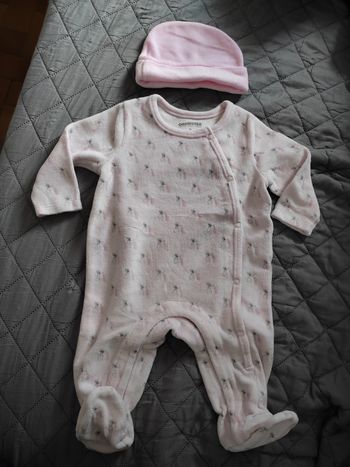 Pyjama et Bonnet velours 3 mois