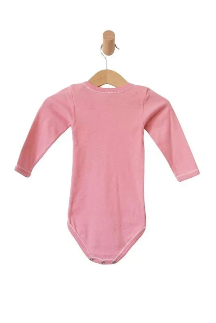 LOT de 2 bodies manches longues blanc/rose - Petit Bateau 12 mois (74cm) - photo numéro 5