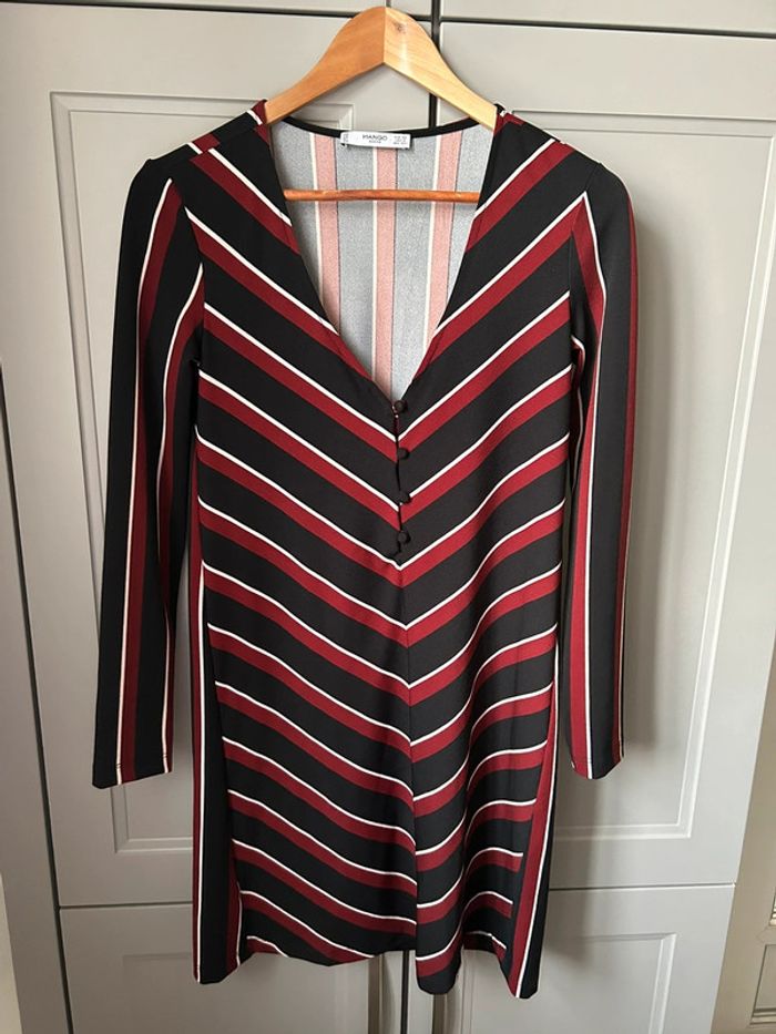 Robe mango noir bordeaux rayures