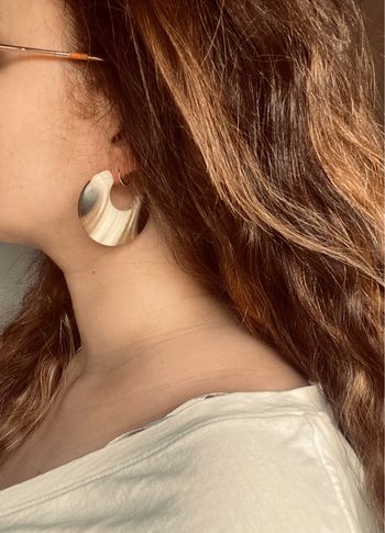 Boucles d’oreilles vintage beige et marron très bon état