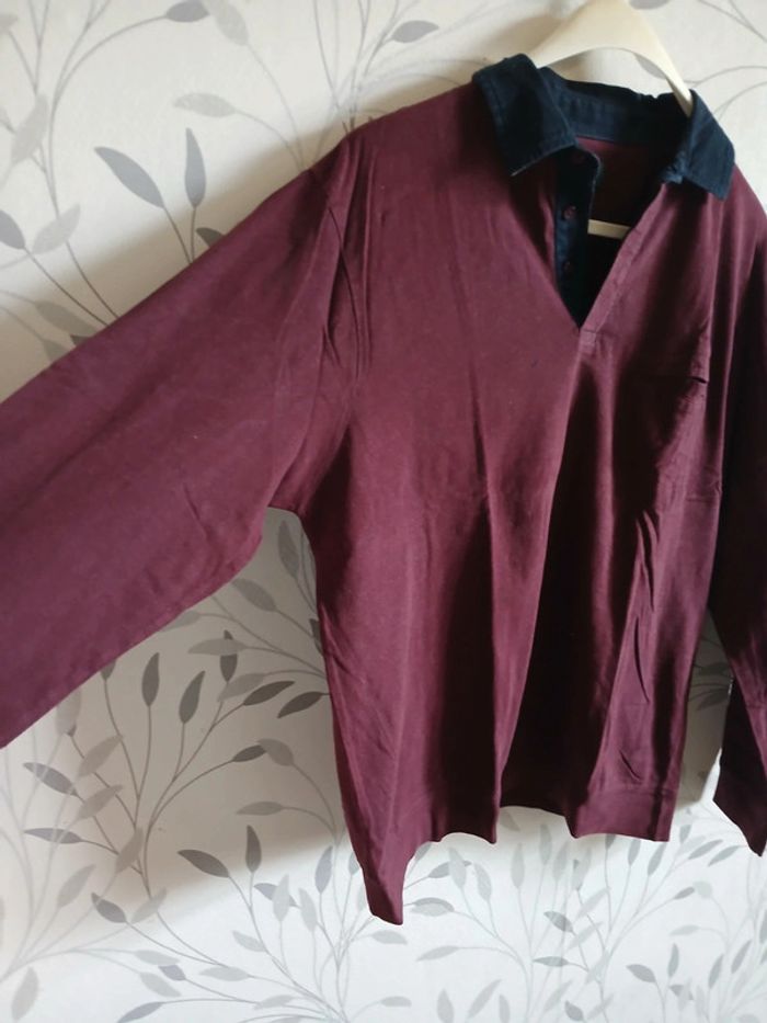 🍍 Polo homme ML bordeaux taille L - photo numéro 4