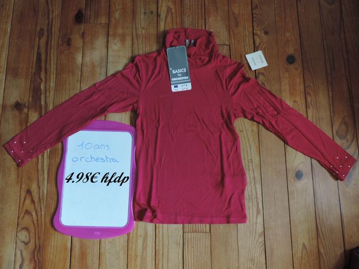 sous pull orchestra taille 10 ans neuf avec motif étoiles sur les manches