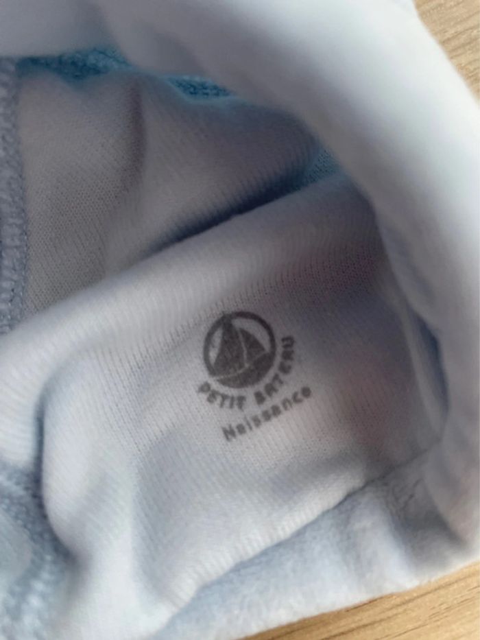 Bonnet bébé garçon naissance en velours bleu ciel Petit Bateau - photo numéro 2