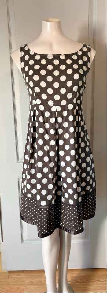 Robe femme Promod – Taille 38 – Marron à pois blanc cassé – TBE