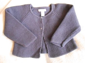 Gilet laine bleu marine fille 6 mois