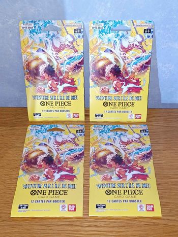 Lot 4 Boosters One Piece Card Game – Aventure sur l'Île de Dieu OP15-EB04 – FR – Neufs sous blister