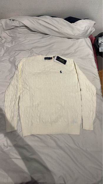 Pull Torsadé Ralph Lauren Beige Creme 