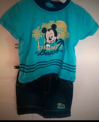 Ensemble été garçon disney mickey 18 mois