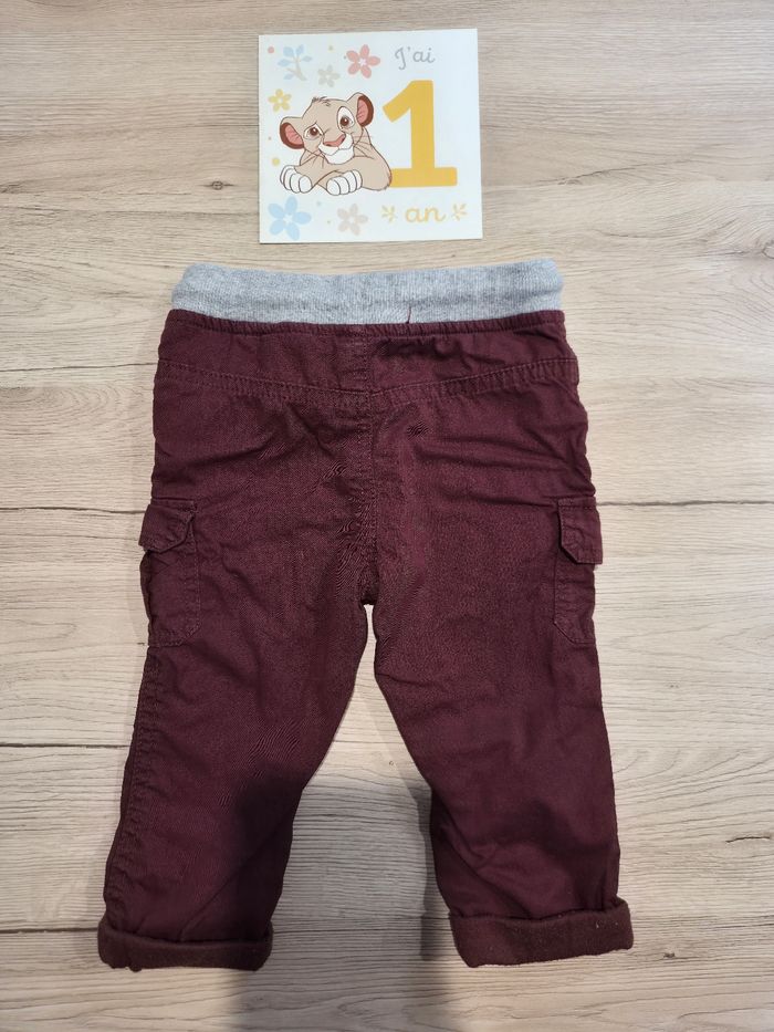 Pantalon rouge bordeaux, Gémo, 12 mois - photo numéro 2