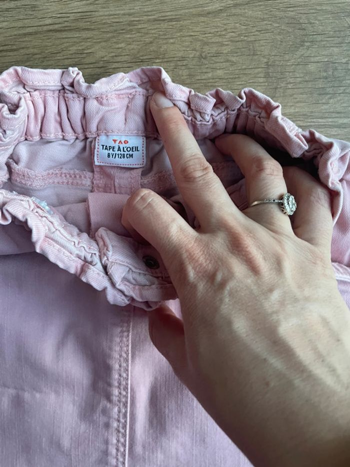 Jupe courte jean de Tape à l’œil vieux rose. 8 ans - photo numéro 3