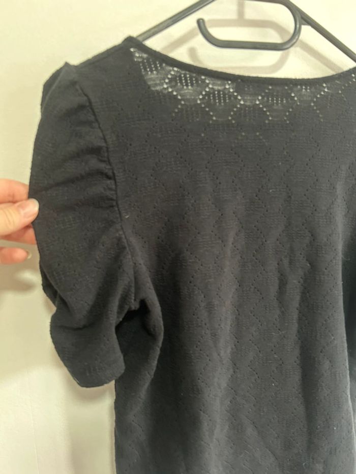 Mignonne blouse en dentelle manches courtes / bouffantes • noir • promod • taille M - photo numéro 8