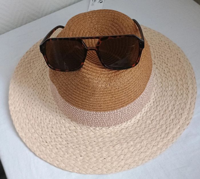 Chapeau soleil été et lunettes de soleil - photo numéro 2