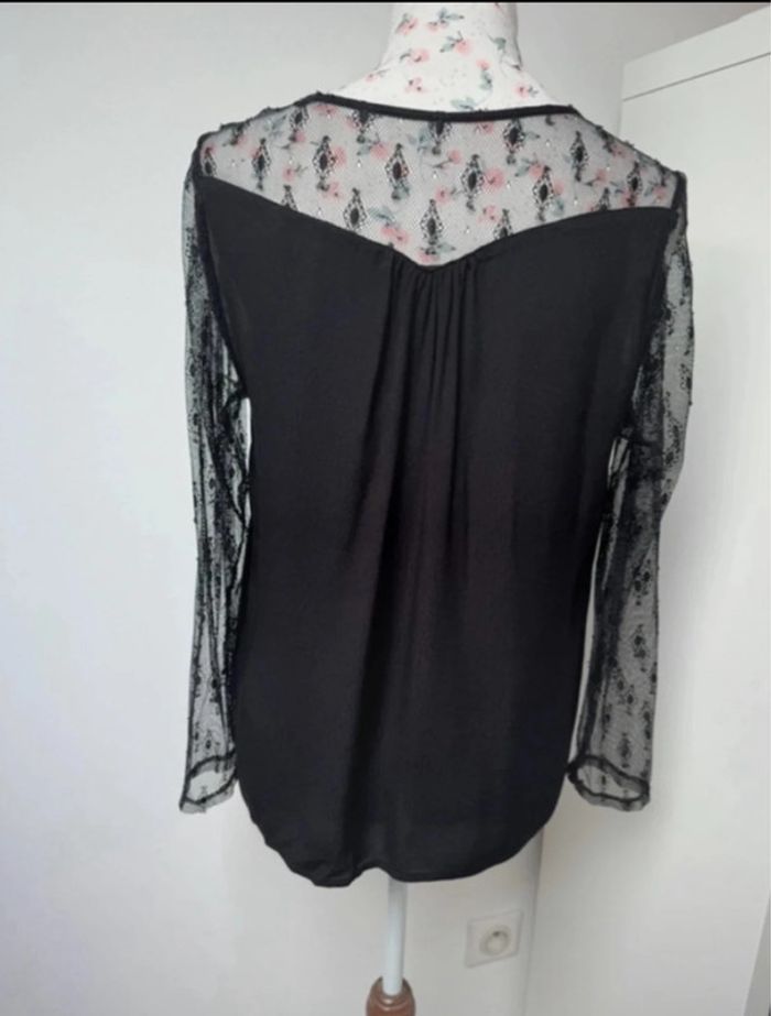 Blouse noire dentelle Naf Naf taille 38 ou M - photo numéro 7