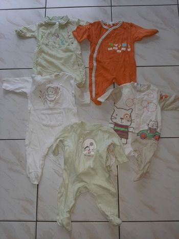 Lot 5 pyjama coton 1 mois