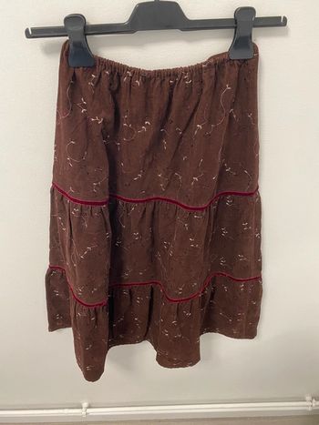 Caroll jupe velours brodé 36 38 S M