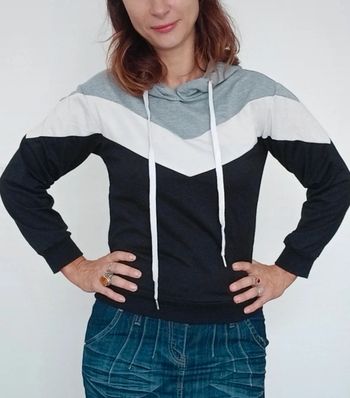 Sweat a capuche casual tricolore taille 36