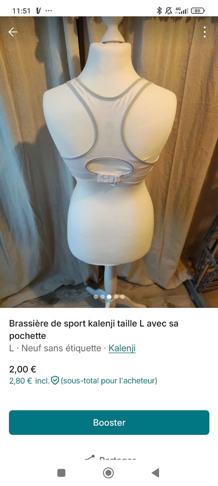 Brassière de sport Kalenji taille L - photo numéro 2