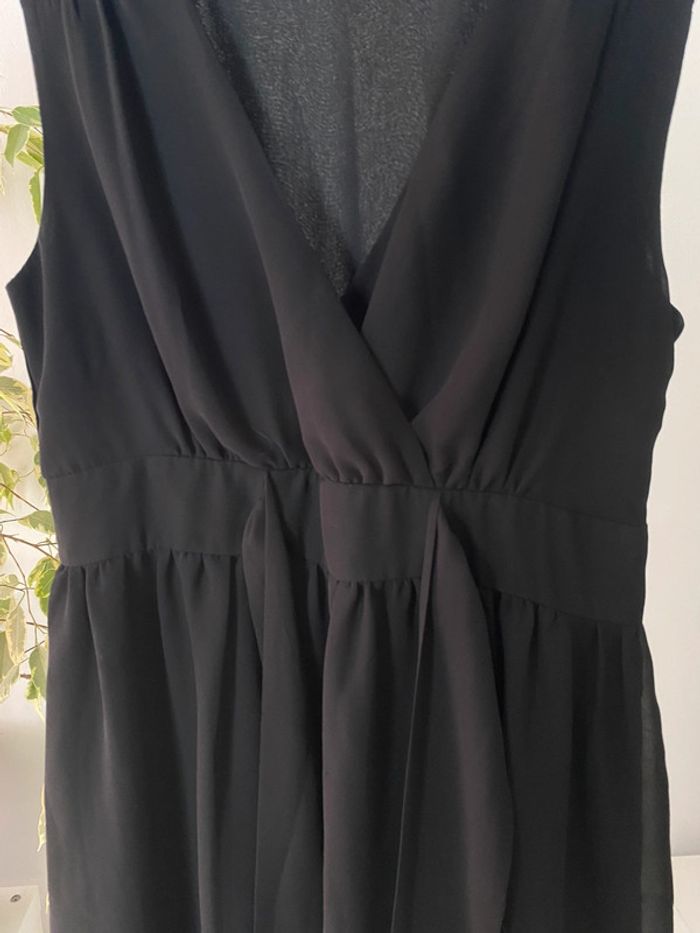 Robe noir etam fluide col V avec laçage - photo numéro 3