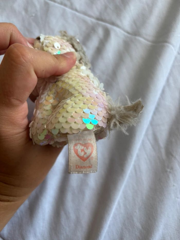Porte clés peluche sequin blanc brillant Diamonds - photo numéro 4