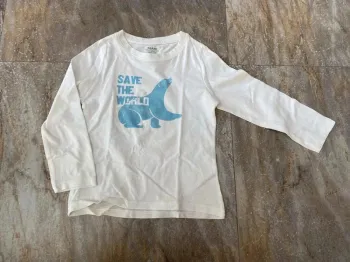 T-Shirt blanc et bleu 3 ans Kiabi