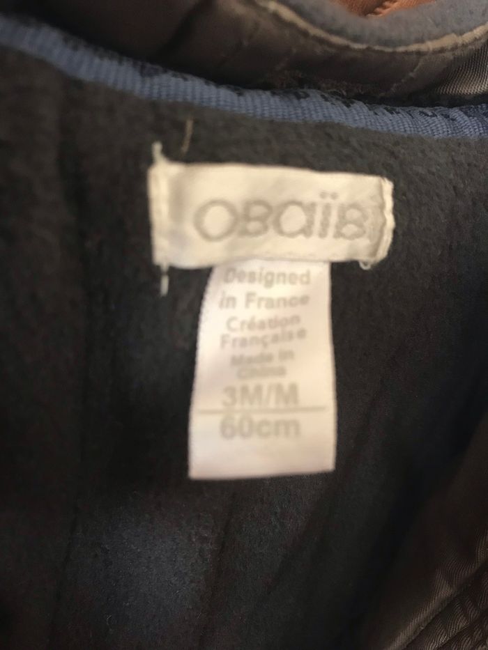 Blouson chaud avec capuche amovible Obaibi 3 mois - photo numéro 5