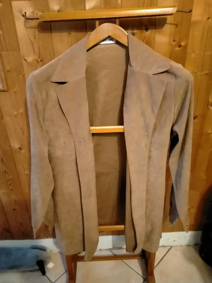 Veste suédine beige Marque Printemps - photo numéro 2