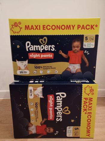 2 Cartons couches Pampers night pants Taille 5