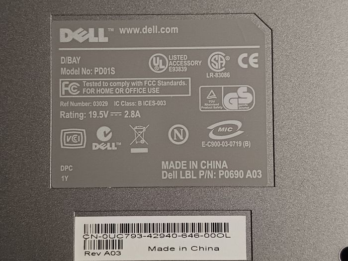 Lecteur DVD Externe Dell PD01S Pour portable Dell Latitude D400 D410 D420 D430 - photo numéro 2