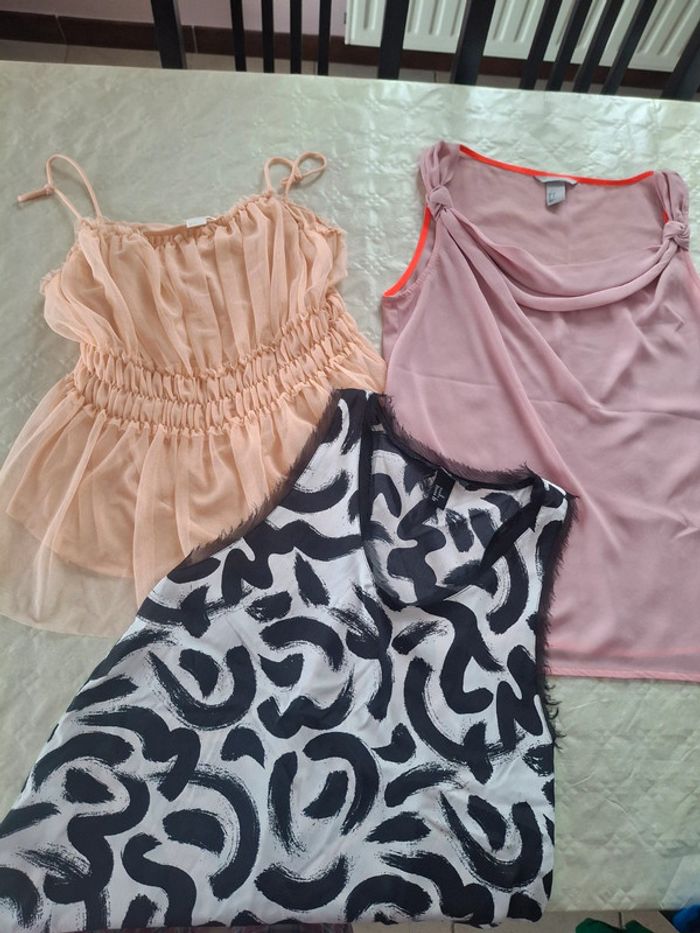 Lot de 2 top roses nude H&M - taille M