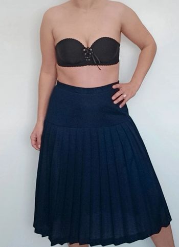 Jupe plissée vintage marine chic taille 42