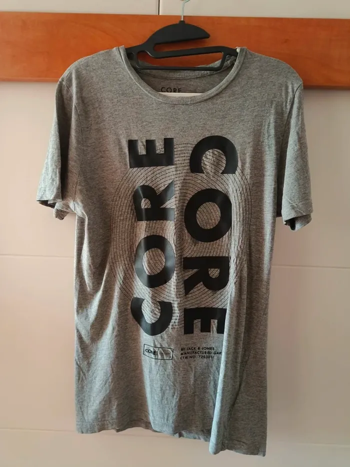 Tee shirt Core By Jack&Jones gris imprimé