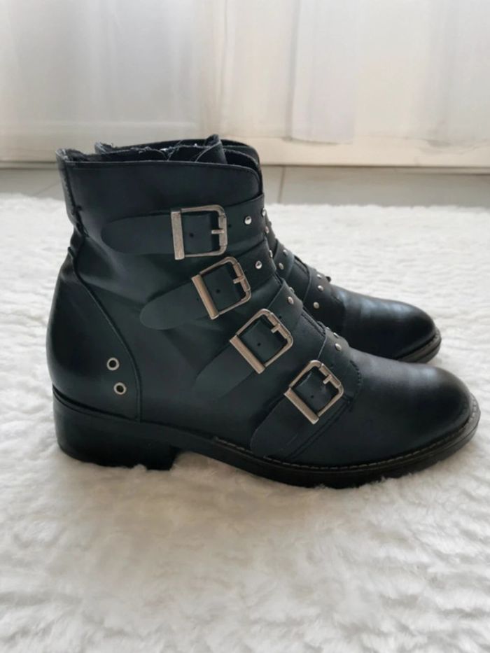 Bottines boots à brides rivets Musse & cloud 40 tout cuir - photo numéro 5