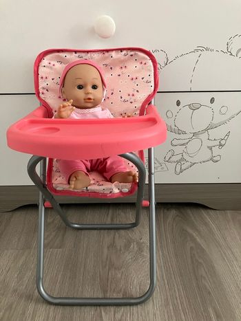 Kit poupon chaise haute + poupon 